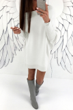 Casual Solid Patchwork O Neck Straight Dresses