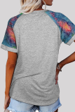 Casual Print Basic O Neck T-Shirts
