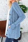 Fashion Solid Patchwork Cardigan Collar Tops