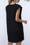 Fashion Casual Striped Patchwork O Neck Pencil Skirt Dresses