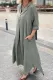 Street Solid Pocket POLO collar A Line Dresses