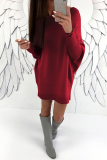 Casual Solid Patchwork O Neck Straight Dresses