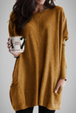 Casual Solid Patchwork Pocket V Neck Tops(4 Colors)