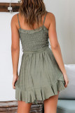 Fashion Street Solid Split Joint Spaghetti Strap A Line Dresses