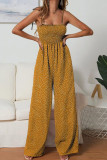 Fashion Street Print Patchwork Spaghetti Strap Loose Jumpsuits