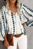 Elegant Print Floral Basic V Neck Tops