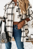 Casual Plaid Buckle Turndown Collar Tops