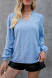 Fashion Street Solid Split Joint V Neck Tops