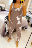 Casual Tie Dye Spaghetti Strap Loose Jumpsuits(4 Colors)
