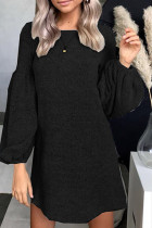 Fashion Street Solid O Neck A Line Dresses