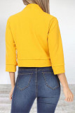 Elegant Solid Color Mandarin Collar Outerwear
