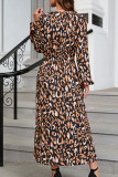 Sexy Animal Print V Neck Irregular Dress Dresses