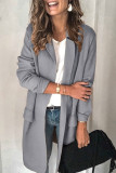 Fashion Casual Solid Patchwork Turn-back Collar Outerwear