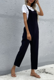 Casual Solid Pocket Jumpsuits