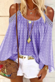 Casual Patchwork Hollowed Out Spaghetti Strap Tops