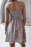 Fashion Casual Print Split Joint V Neck A Line Dresses