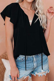 Fashion Casual Print Split Joint V Neck Tops