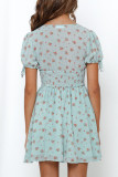 Fashion Street Print Split Joint V Neck A Line Dresses