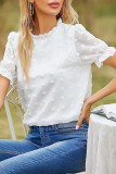 Fashion Street Solid Split Joint O Neck Tops