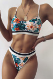 Fashion Vacation Print Split Joint Swimwears