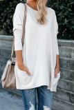 Casual Solid Patchwork O Neck Tops
