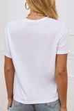 Casual Street Letter Print Basic O Neck T-Shirts