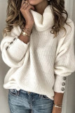 Fashion Street Solid Pullovers Turtleneck Tops