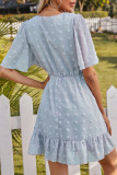 Fashion Simplicity Solid Split Joint V Neck A Line Dresses