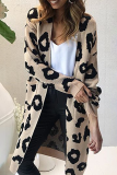 Casual Print Pocket Contrast Tops Sweater