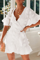 Fashion Sexy Solid Split Joint V Neck A Line Dresses