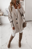 Fashion Casual Adult Solid Buttons Turn-back Collar Outerwear