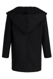 Casual Elegant Solid Patchwork Buttons Hooded Collar Outerwear(7 Colors)
