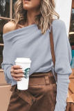Street Solid Patchwork Off the Shoulder Tops