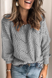 Casual Solid Hollowed Out Patchwork O Neck Tops
