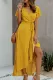Elegant Floral Flounce With Belt Irregular Dress Dresses