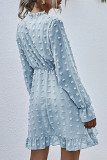 Fashion Street Solid Patchwork V Neck A Line Dresses