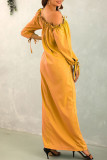 Fashion Street Solid Split Joint Off the Shoulder Straight Dresses