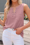 Casual Solid Patchwork V Neck Tops