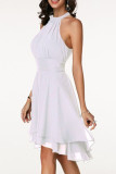 Fashion Street Solid Split Joint Halter A Line Dresses