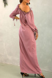 Fashion Street Solid Split Joint Off the Shoulder Straight Dresses