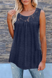 Fashion Casual Solid Split Joint O Neck Tops