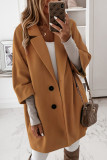 Fashion Casual Adult Solid Buttons Turn-back Collar Outerwear