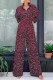 Fashion Casual Print Printing Turndown Collar Loose Jumpsuits