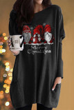 Casual Santa Claus Patchwork O Neck Long Sleeve Dresses