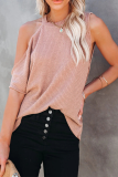 Fashion Casual Solid Split Joint O Neck T-Shirts
