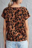 Fashion Casual Print Split Joint V Neck Tops