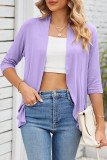 Daily Simplicity Solid Flounce V Neck Outerwear