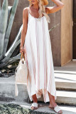 Fashion Street Striped Split Joint Spaghetti Strap Irregular Dresses