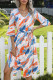 Fashion Street Tie Dye Frenulum V Neck A Line Dresses