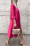 Elegant Solid Solid Color Turn-back Collar Outerwear